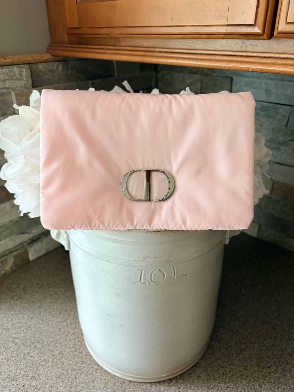 Dior Pink Puffer Cosmetic Pouch